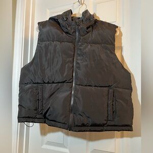 👗 NWT Women's Black Sugar Kiss Puffer hooded Vest size xlarge